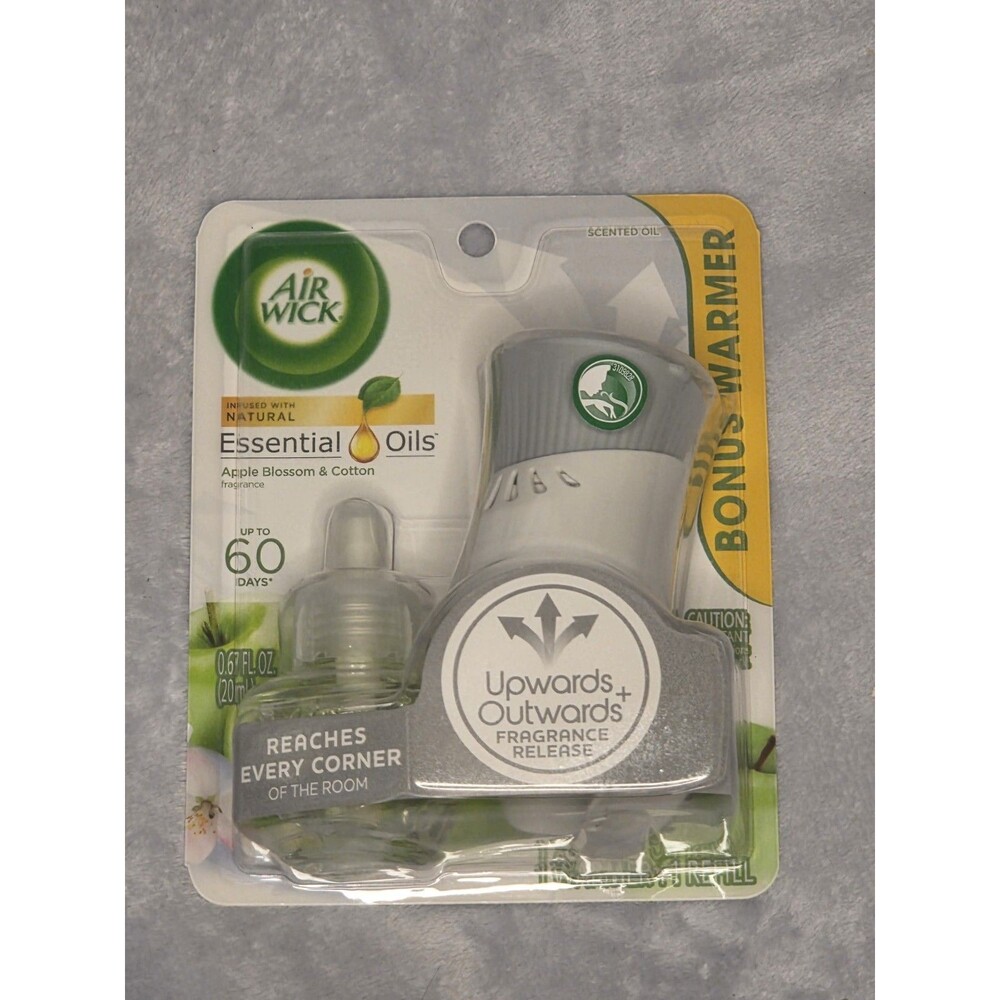 Air Wick Essential Oil Plug In Starter Kit Apple Blossom & Cotton